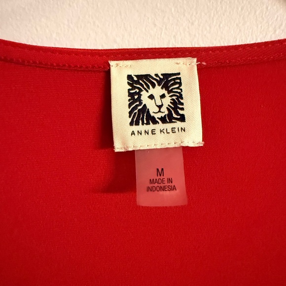 Anne Klein Vibrant Red Wrap Blouse - Picture 3 of 5